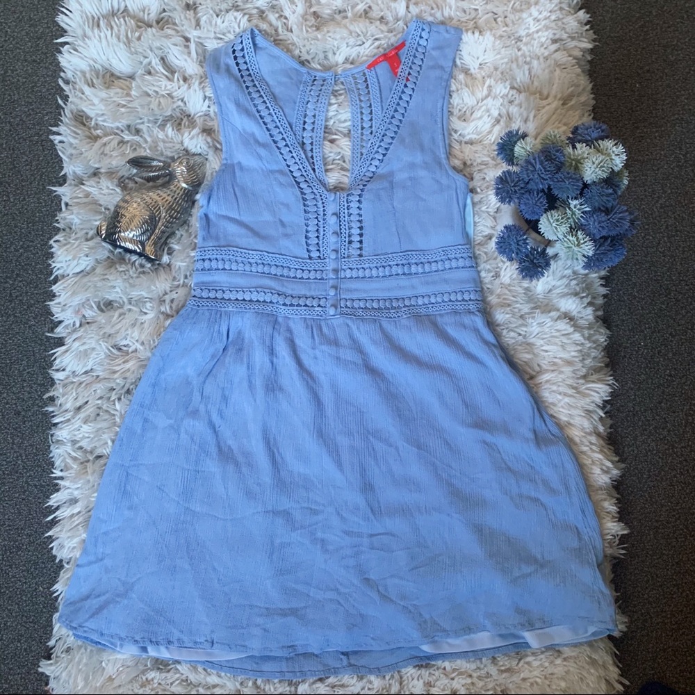 Chelsea & Violet Blue Dress with Crochet Detailing